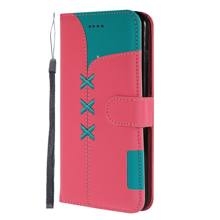 Fabric Stitching Embroidery Horizontal Flip Leather Case With Holder & Card Slots & Wallet for iPhone 8 Plus / 7 plus