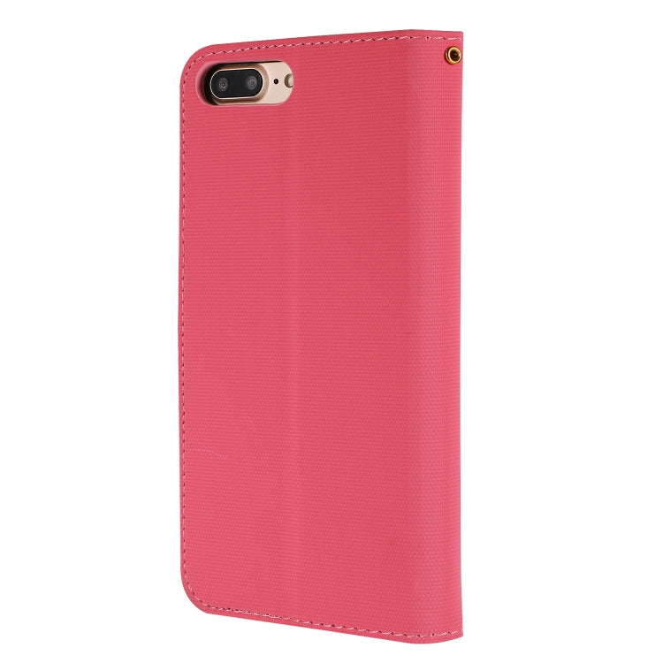 Fabric Stitching Embroidery Horizontal Flip Leather Case With Holder & Card Slots & Wallet for iPhone 8 Plus / 7 plus