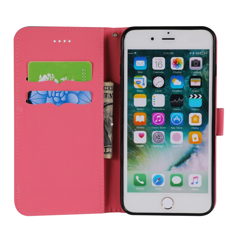 Fabric Stitching Embroidery Horizontal Flip Leather Case With Holder & Card Slots & Wallet for iPhone 8 Plus / 7 plus