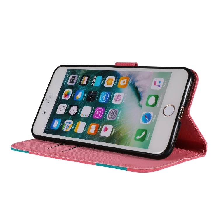 Fabric Stitching Embroidery Horizontal Flip Leather Case With Holder & Card Slots & Wallet for iPhone 8 Plus / 7 plus