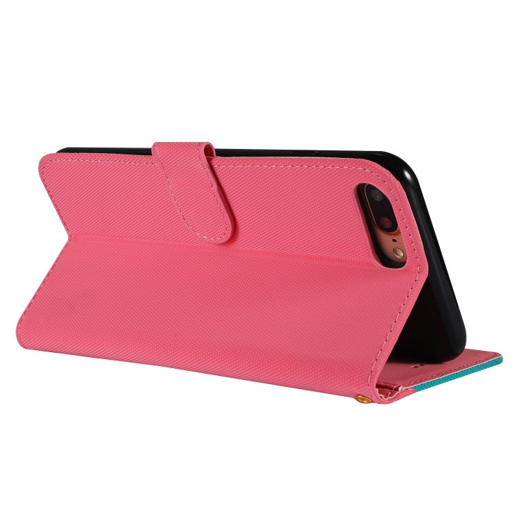 Fabric Stitching Embroidery Horizontal Flip Leather Case With Holder & Card Slots & Wallet for iPhone 8 Plus / 7 plus