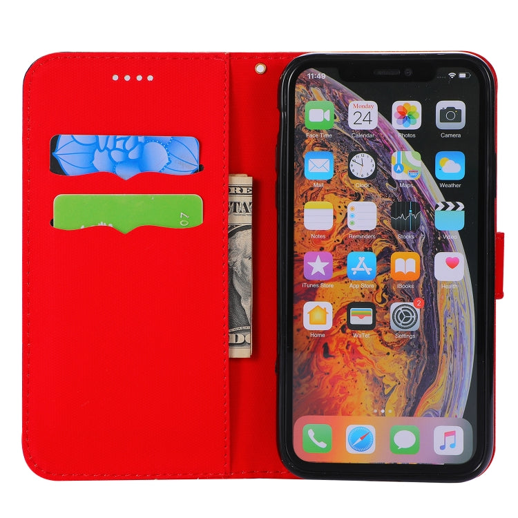 For iPhone XR Fabric Stitching Embroidery Horizontal Flip Leather Case With Holder & Card Slots & Wallet