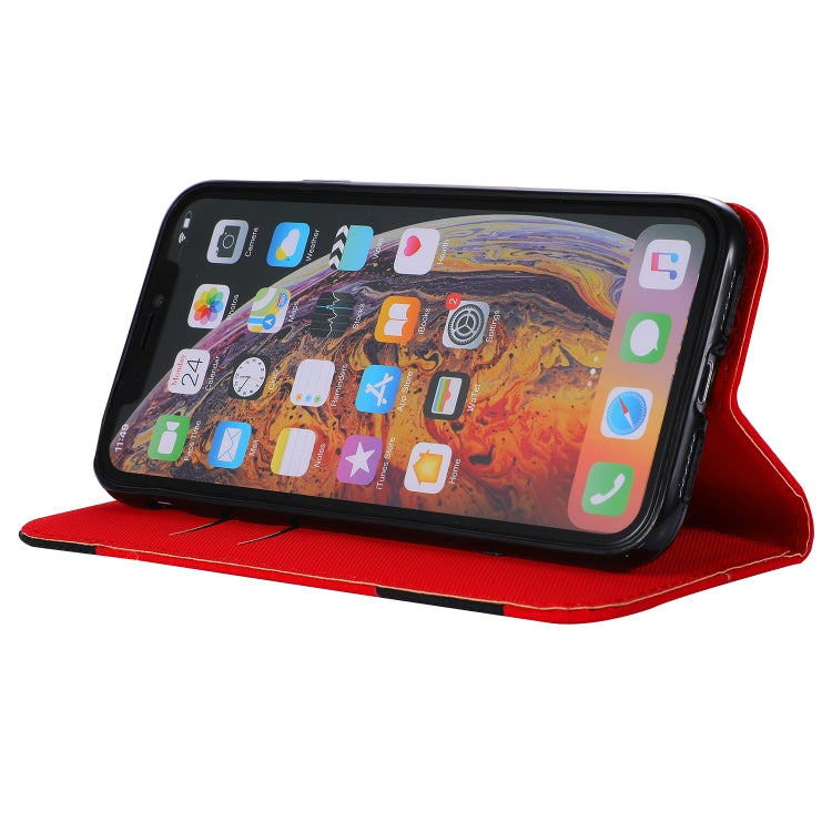 For iPhone XR Fabric Stitching Embroidery Horizontal Flip Leather Case With Holder & Card Slots & Wallet