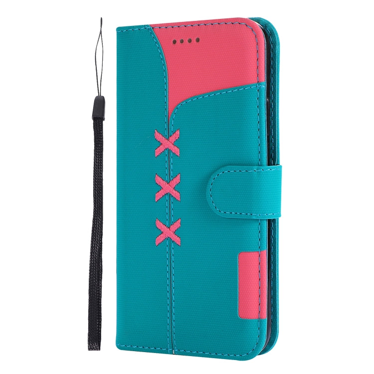 For iPhone XR Fabric Stitching Embroidery Horizontal Flip Leather Case With Holder & Card Slots & Wallet