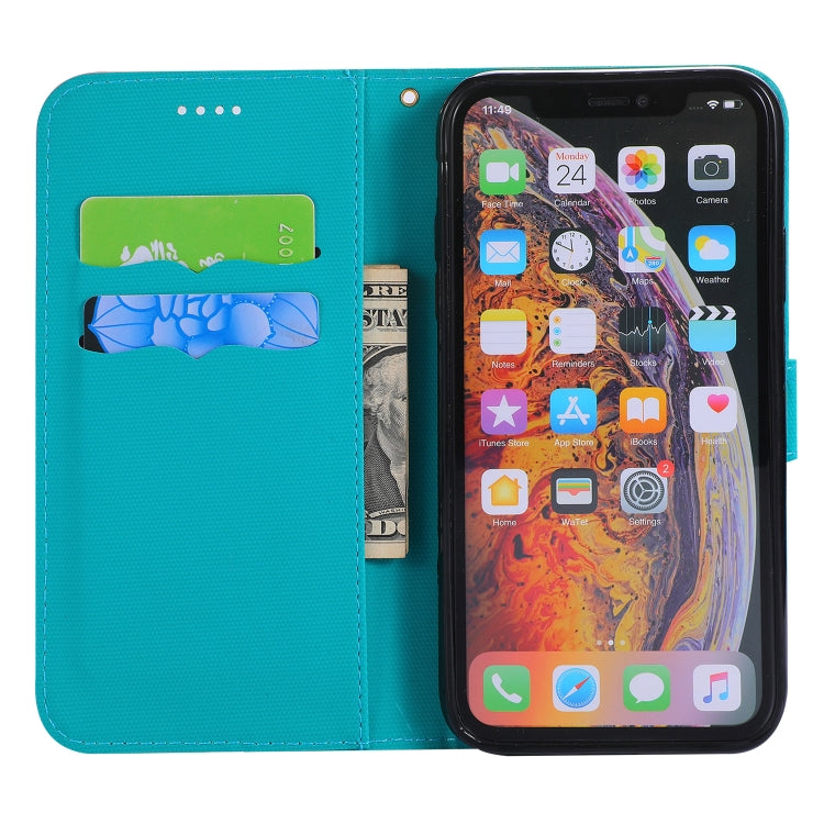 For iPhone XR Fabric Stitching Embroidery Horizontal Flip Leather Case With Holder & Card Slots & Wallet