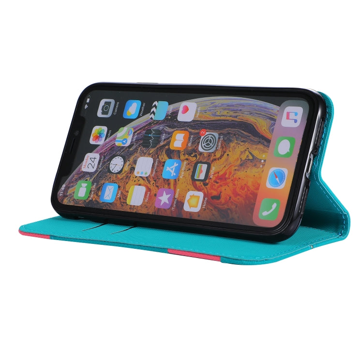 For iPhone XR Fabric Stitching Embroidery Horizontal Flip Leather Case With Holder & Card Slots & Wallet