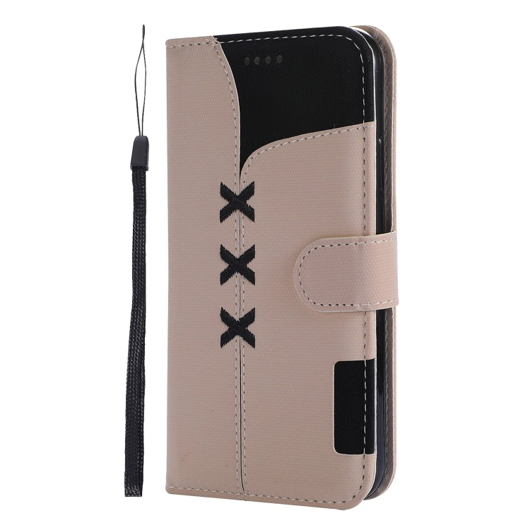 For iPhone XR Fabric Stitching Embroidery Horizontal Flip Leather Case With Holder & Card Slots & Wallet