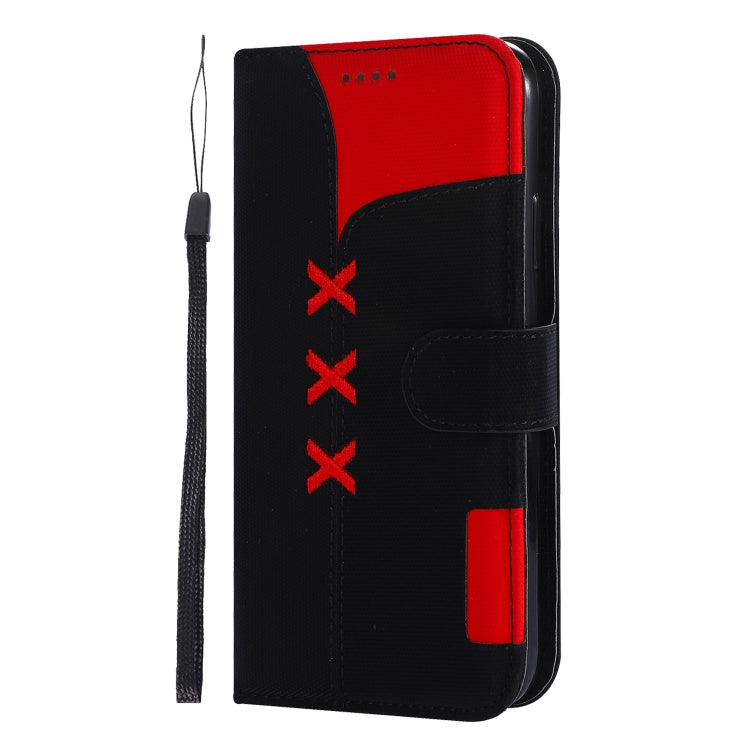 For iPhone XR Fabric Stitching Embroidery Horizontal Flip Leather Case With Holder & Card Slots & Wallet