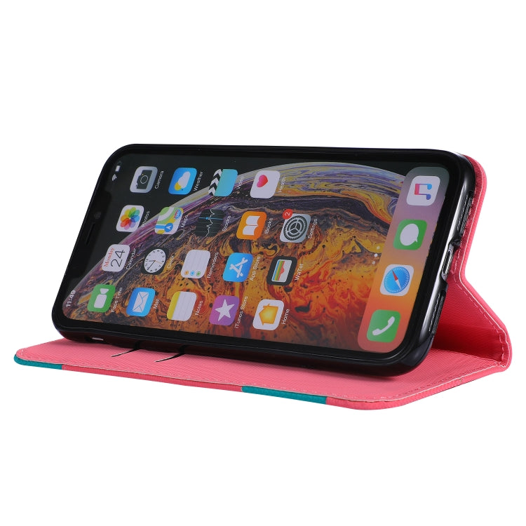 For iPhone XR Fabric Stitching Embroidery Horizontal Flip Leather Case With Holder & Card Slots & Wallet