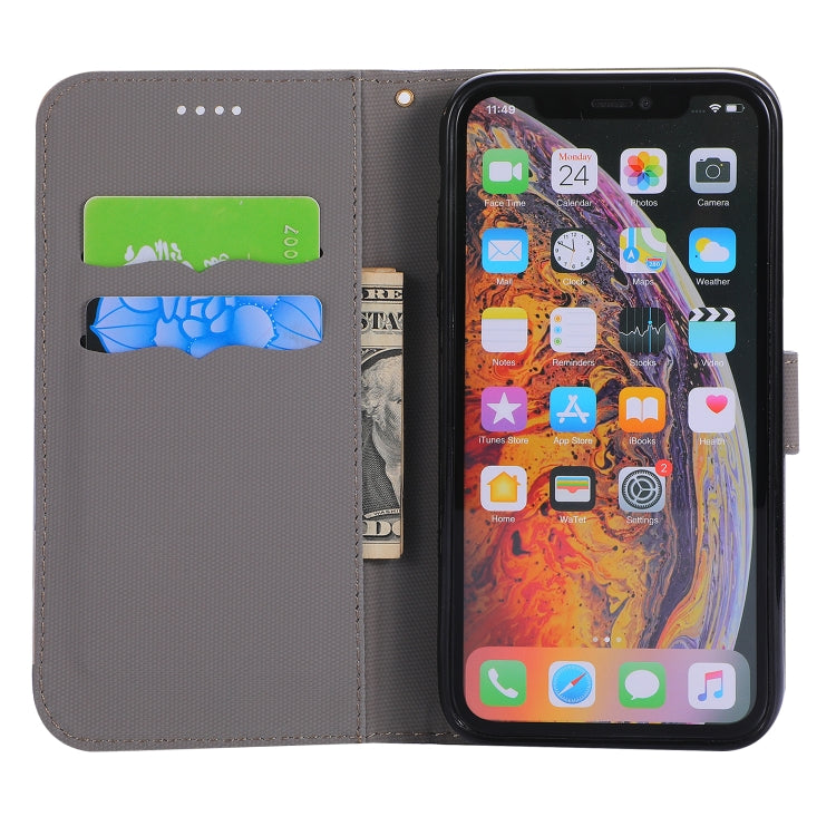 For iPhone XR Fabric Stitching Embroidery Horizontal Flip Leather Case With Holder & Card Slots & Wallet