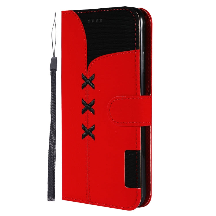 For iPhone XS Max Fabric Stitching Embroidery Horizontal Flip Leather Case With Holder & Card Slots & Wallet