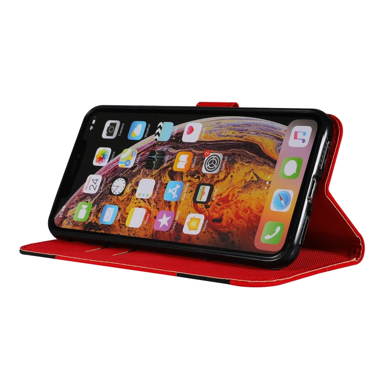 For iPhone XS Max Fabric Stitching Embroidery Horizontal Flip Leather Case With Holder & Card Slots & Wallet
