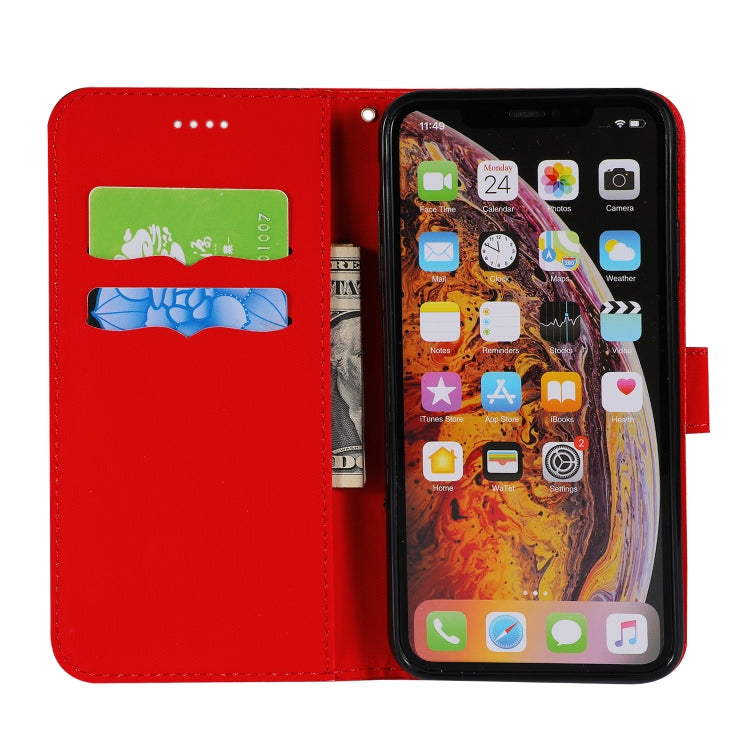 For iPhone XS Max Fabric Stitching Embroidery Horizontal Flip Leather Case With Holder & Card Slots & Wallet