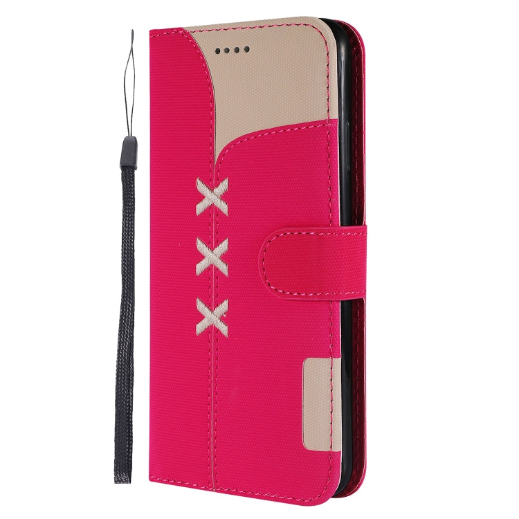For iPhone XS Max Fabric Stitching Embroidery Horizontal Flip Leather Case With Holder & Card Slots & Wallet