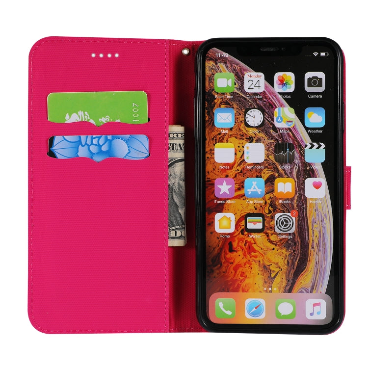 For iPhone XS Max Fabric Stitching Embroidery Horizontal Flip Leather Case With Holder & Card Slots & Wallet