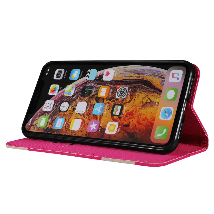 For iPhone XS Max Fabric Stitching Embroidery Horizontal Flip Leather Case With Holder & Card Slots & Wallet