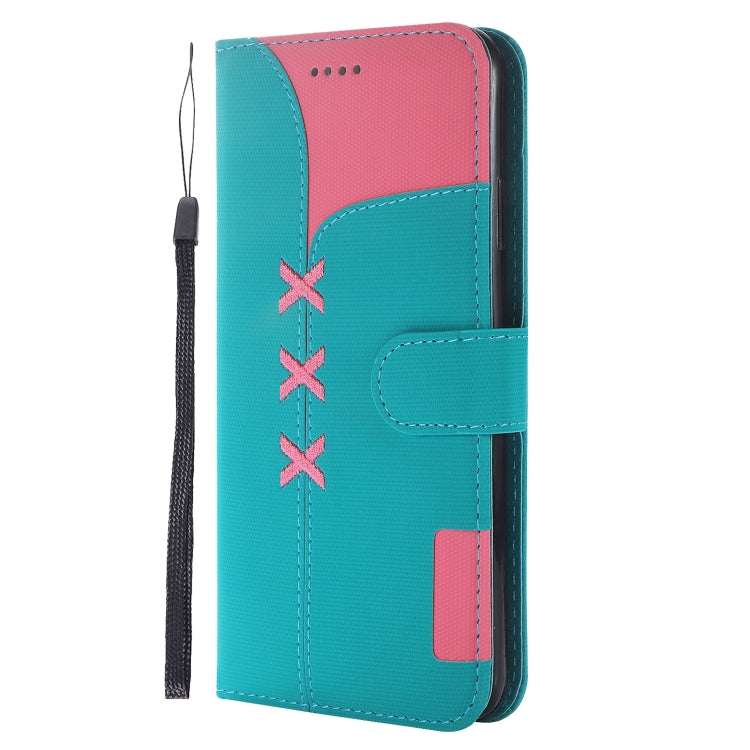 For iPhone XS Max Fabric Stitching Embroidery Horizontal Flip Leather Case With Holder & Card Slots & Wallet