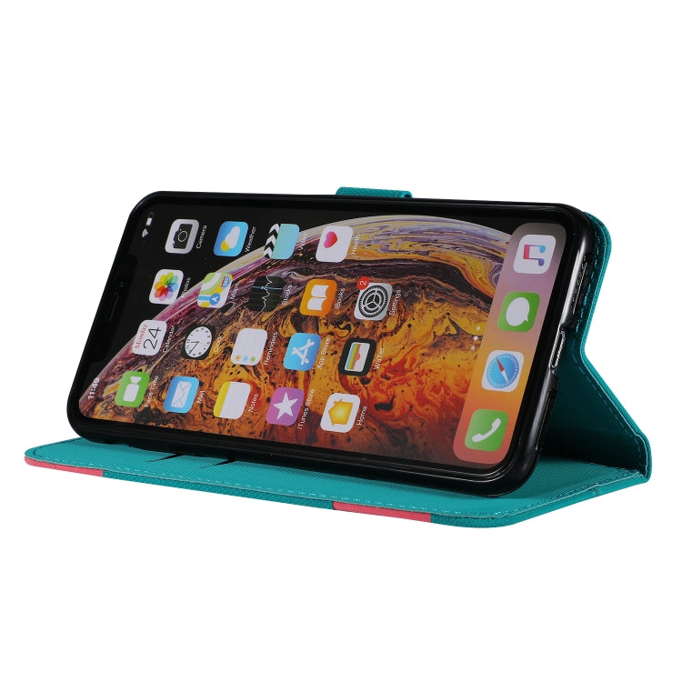 For iPhone XS Max Fabric Stitching Embroidery Horizontal Flip Leather Case With Holder & Card Slots & Wallet