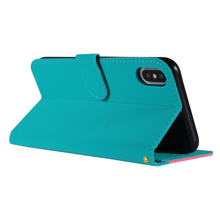 For iPhone XS Max Fabric Stitching Embroidery Horizontal Flip Leather Case With Holder & Card Slots & Wallet