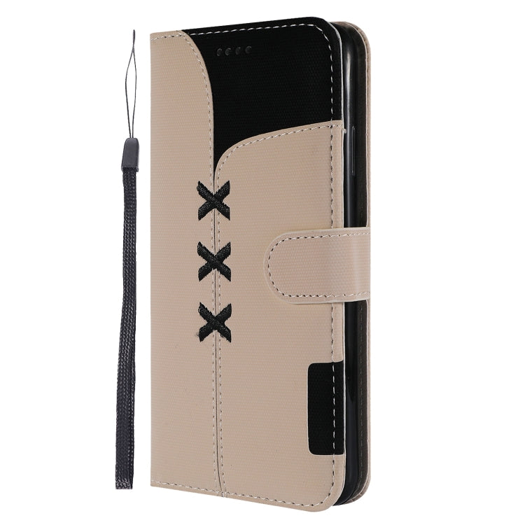 For iPhone XS Max Fabric Stitching Embroidery Horizontal Flip Leather Case With Holder & Card Slots & Wallet