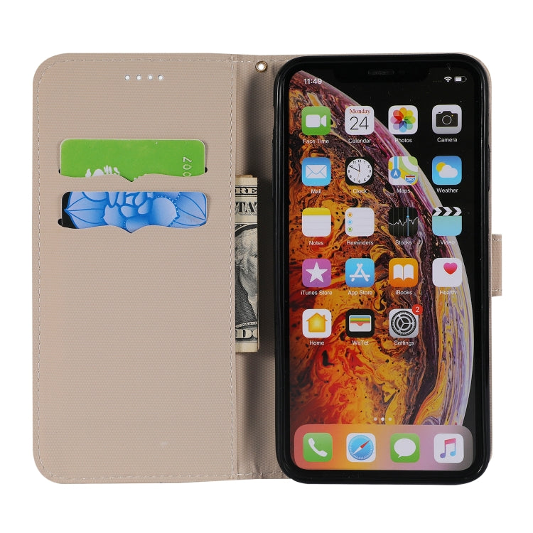 For iPhone XS Max Fabric Stitching Embroidery Horizontal Flip Leather Case With Holder & Card Slots & Wallet