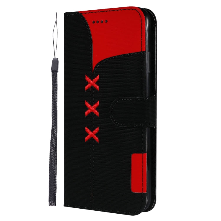 For iPhone XS Max Fabric Stitching Embroidery Horizontal Flip Leather Case With Holder & Card Slots & Wallet