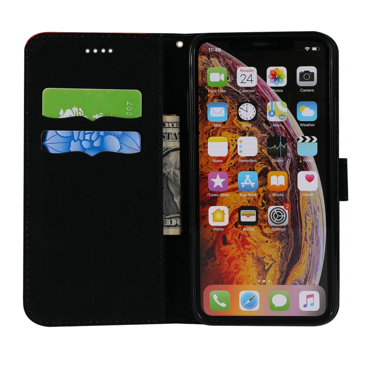 For iPhone XS Max Fabric Stitching Embroidery Horizontal Flip Leather Case With Holder & Card Slots & Wallet