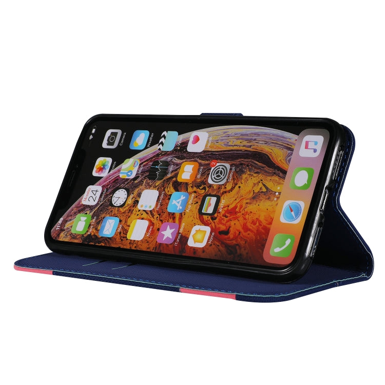 For iPhone XS Max Fabric Stitching Embroidery Horizontal Flip Leather Case With Holder & Card Slots & Wallet