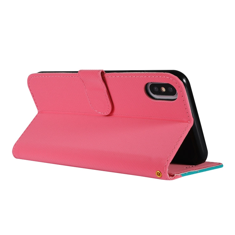For iPhone XS Max Fabric Stitching Embroidery Horizontal Flip Leather Case With Holder & Card Slots & Wallet