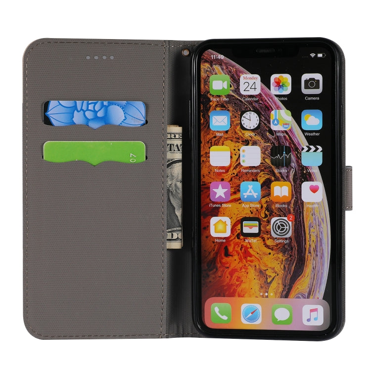 For iPhone XS Max Fabric Stitching Embroidery Horizontal Flip Leather Case With Holder & Card Slots & Wallet