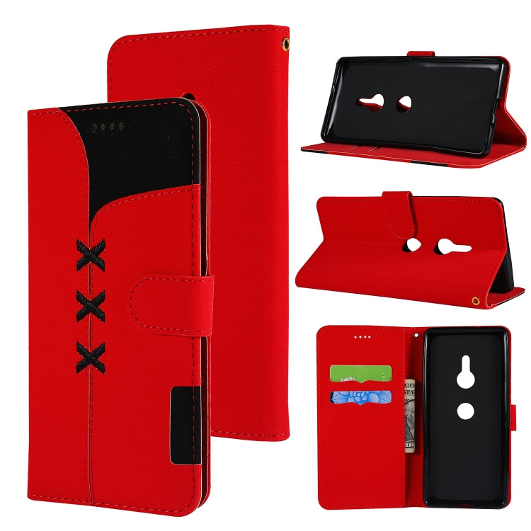 Fabric Stitching Embroidery Horizontal Flip Leather Case With Holder & Card Slots & Wallet for Sony Xperia Z3