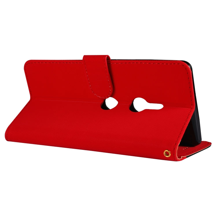 Fabric Stitching Embroidery Horizontal Flip Leather Case With Holder & Card Slots & Wallet for Sony Xperia Z3