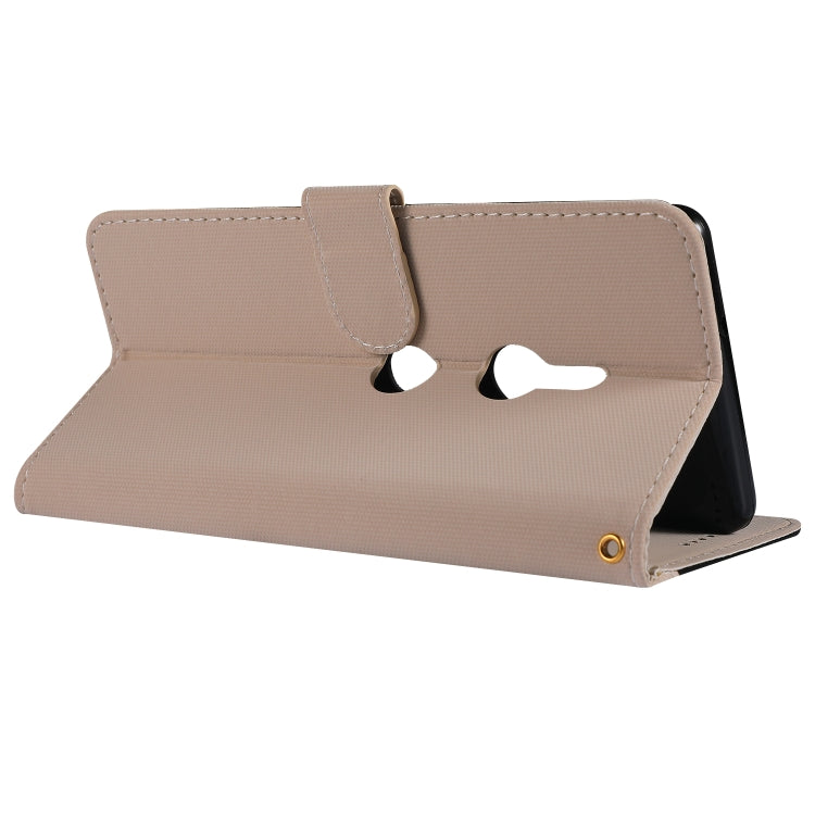 Fabric Stitching Embroidery Horizontal Flip Leather Case With Holder & Card Slots & Wallet for Sony Xperia Z3