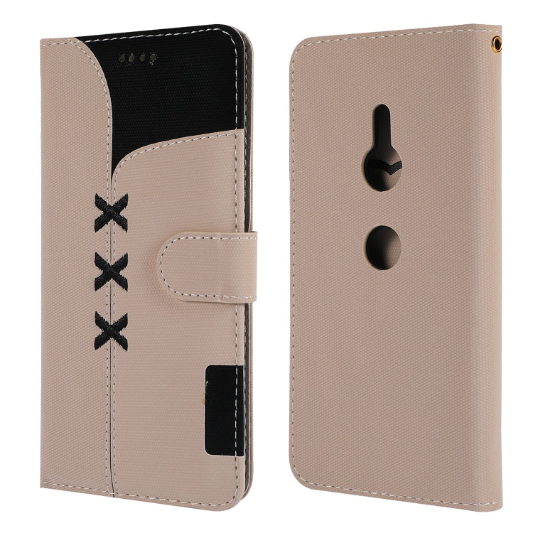 Fabric Stitching Embroidery Horizontal Flip Leather Case With Holder & Card Slots & Wallet for Sony Xperia Z3