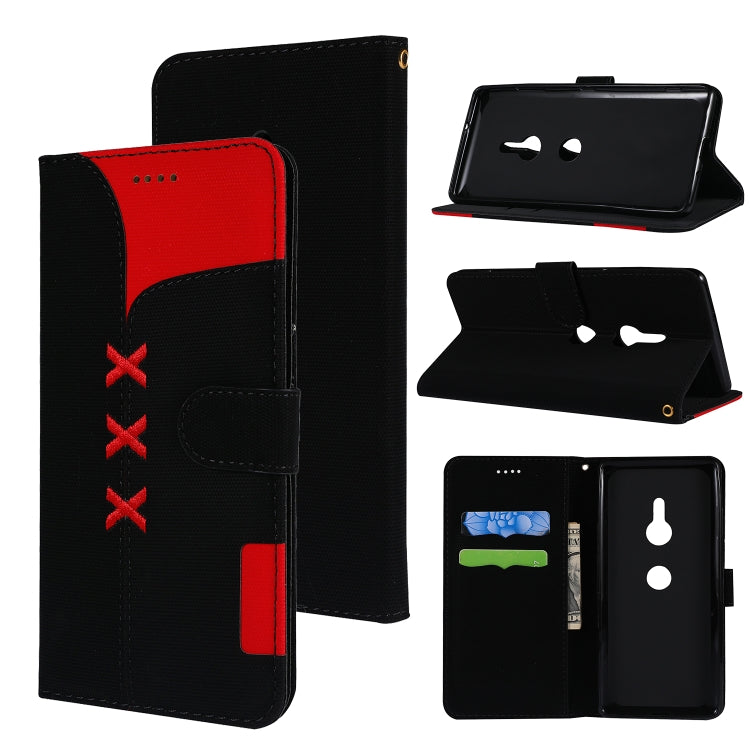 Fabric Stitching Embroidery Horizontal Flip Leather Case With Holder & Card Slots & Wallet for Sony Xperia Z3