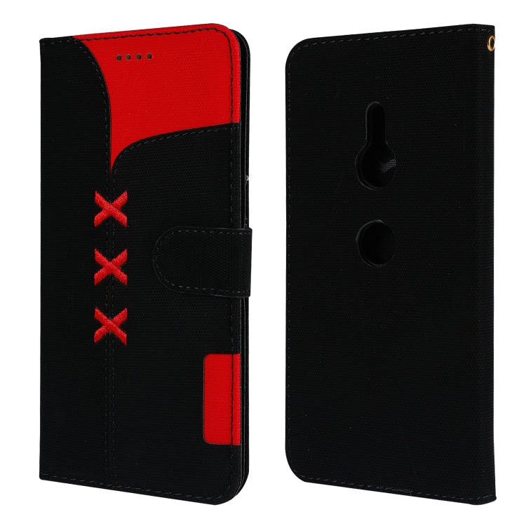 Fabric Stitching Embroidery Horizontal Flip Leather Case With Holder & Card Slots & Wallet for Sony Xperia Z3