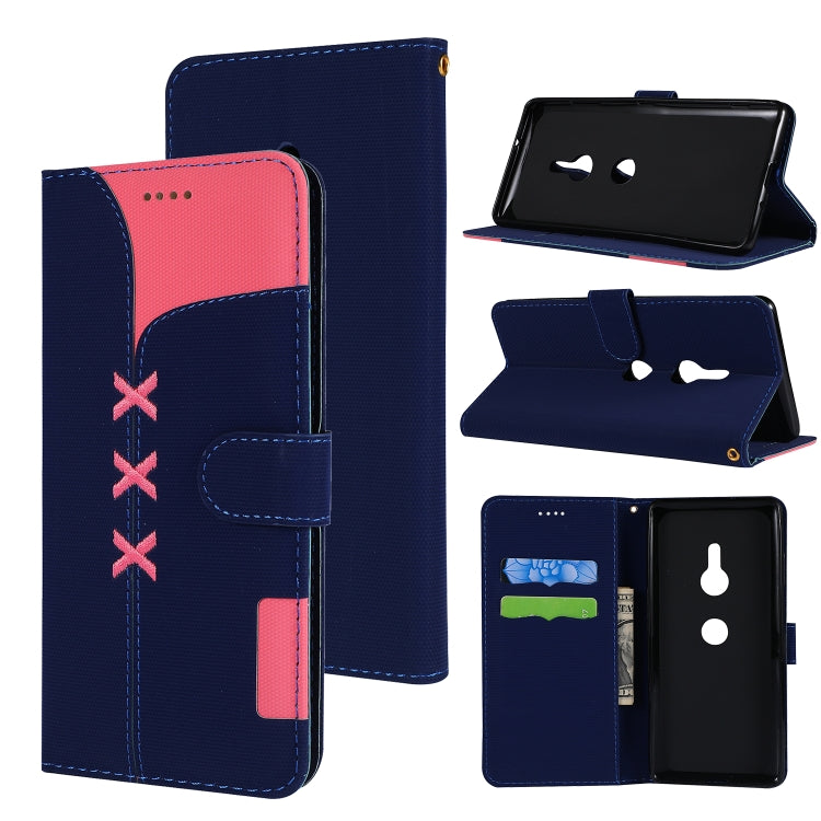 Fabric Stitching Embroidery Horizontal Flip Leather Case With Holder & Card Slots & Wallet for Sony Xperia Z3