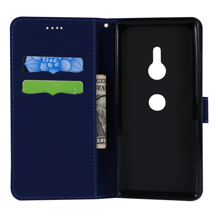 Fabric Stitching Embroidery Horizontal Flip Leather Case With Holder & Card Slots & Wallet for Sony Xperia Z3