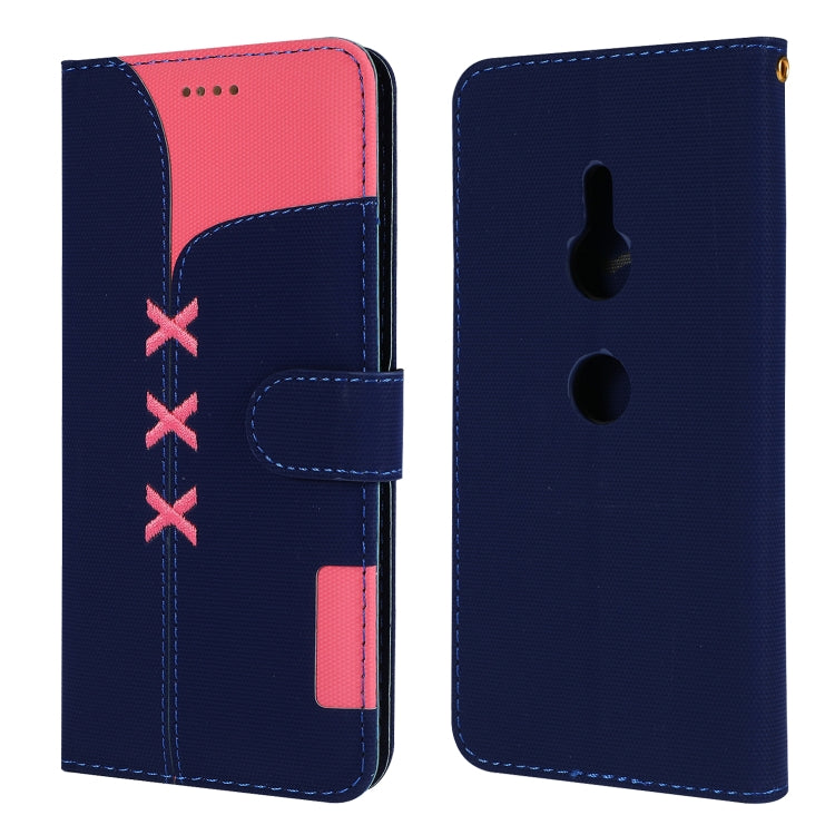 Fabric Stitching Embroidery Horizontal Flip Leather Case With Holder & Card Slots & Wallet for Sony Xperia Z3