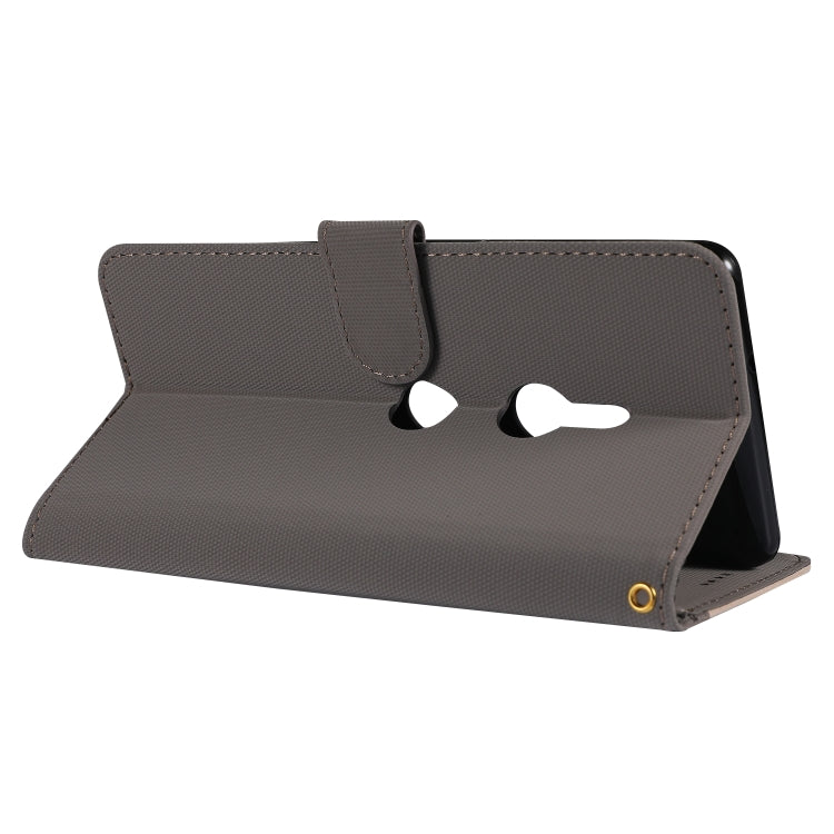 Fabric Stitching Embroidery Horizontal Flip Leather Case With Holder & Card Slots & Wallet for Sony Xperia Z3