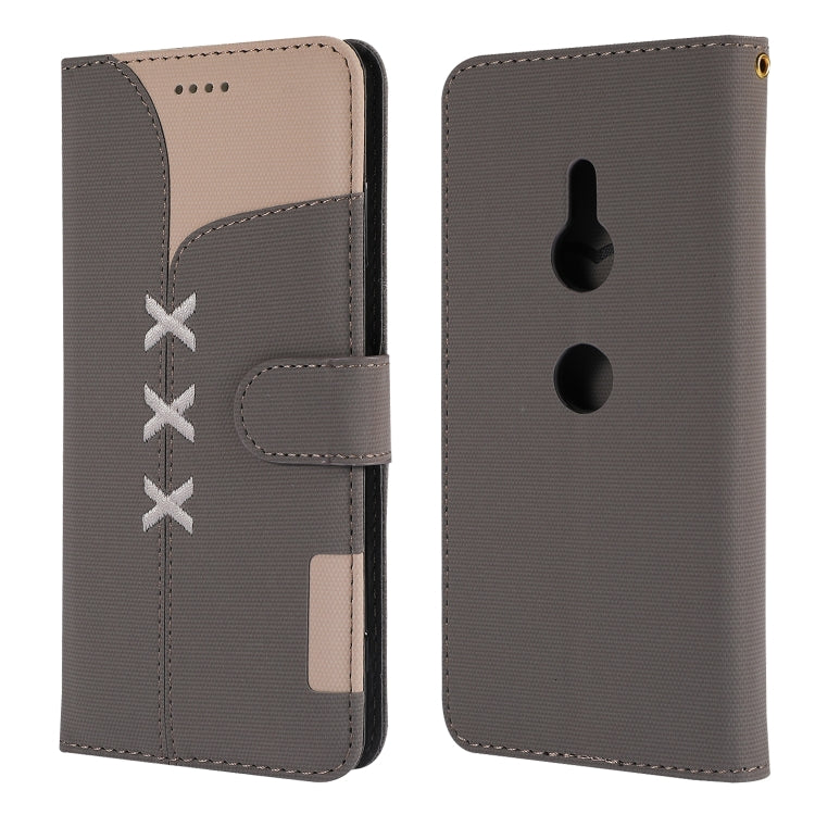 Fabric Stitching Embroidery Horizontal Flip Leather Case With Holder & Card Slots & Wallet for Sony Xperia Z3
