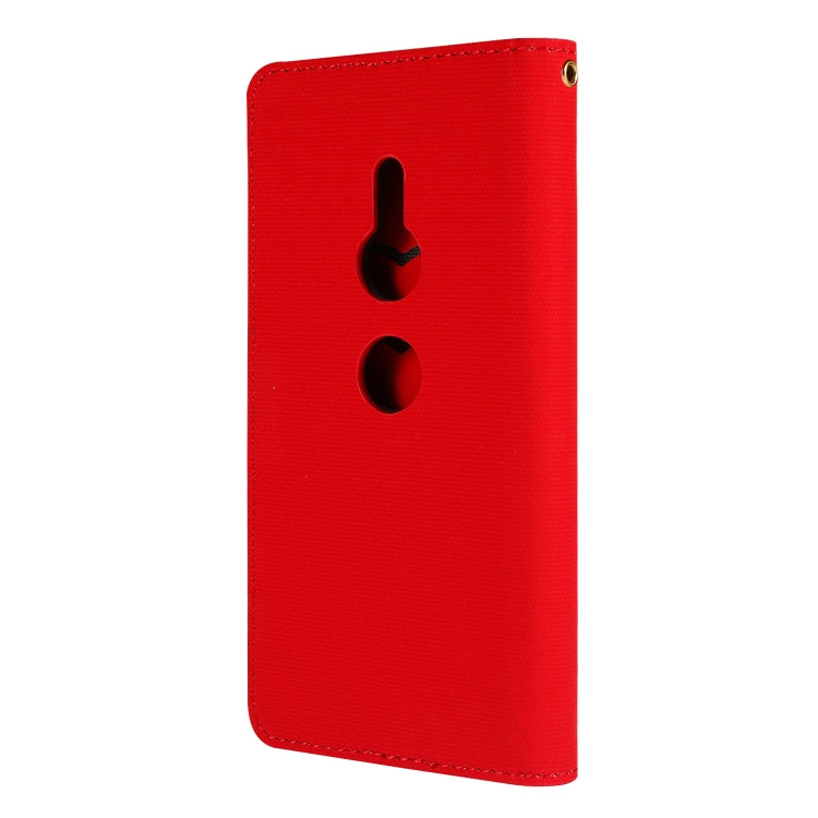 Fabric Stitching Embroidery Horizontal Flip Leather Case With Holder & Card Slots & Wallet for Sony Xperia Z2