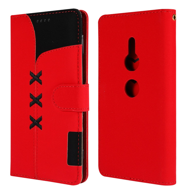 Fabric Stitching Embroidery Horizontal Flip Leather Case With Holder & Card Slots & Wallet for Sony Xperia Z2