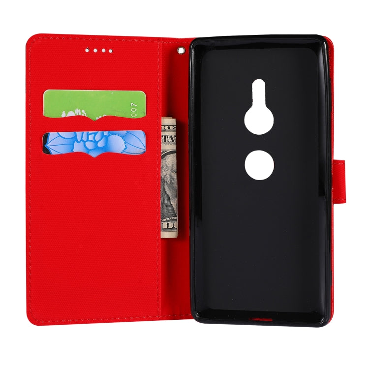 Fabric Stitching Embroidery Horizontal Flip Leather Case With Holder & Card Slots & Wallet for Sony Xperia Z2