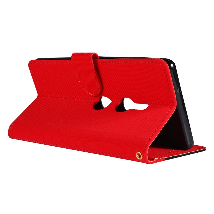 Fabric Stitching Embroidery Horizontal Flip Leather Case With Holder & Card Slots & Wallet for Sony Xperia Z2