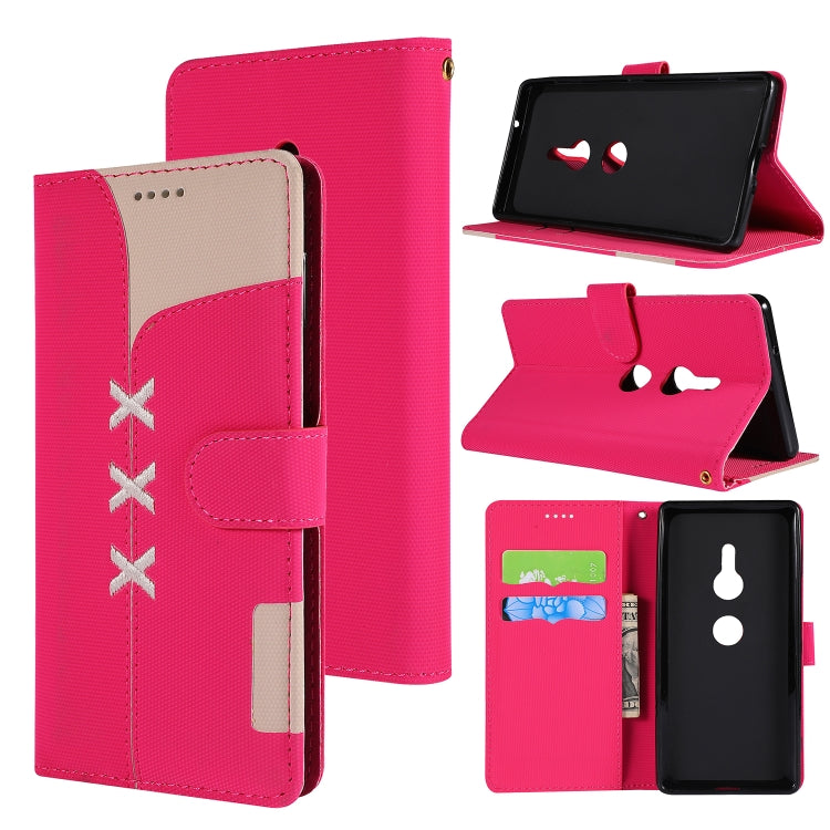 Fabric Stitching Embroidery Horizontal Flip Leather Case With Holder & Card Slots & Wallet for Sony Xperia Z2