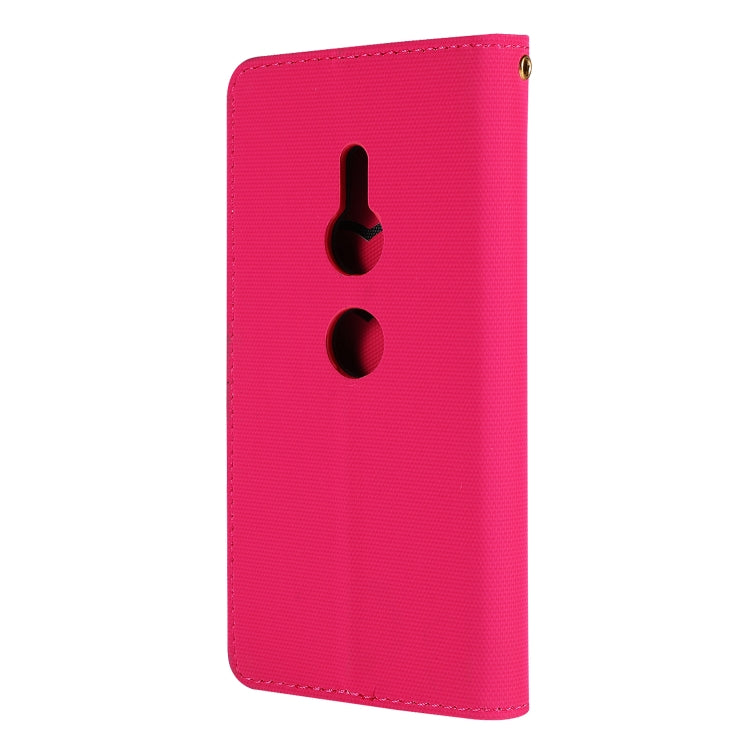 Fabric Stitching Embroidery Horizontal Flip Leather Case With Holder & Card Slots & Wallet for Sony Xperia Z2