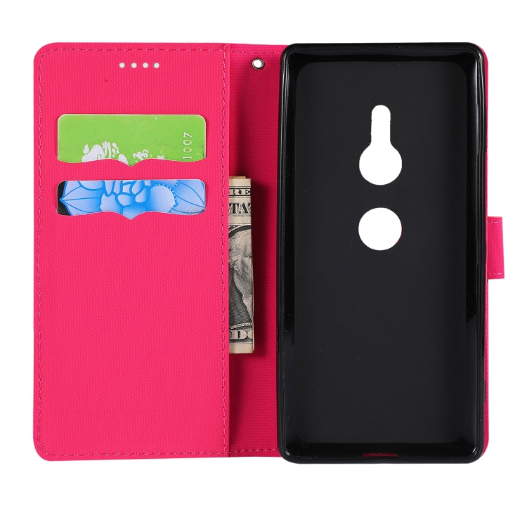 Fabric Stitching Embroidery Horizontal Flip Leather Case With Holder & Card Slots & Wallet for Sony Xperia Z2