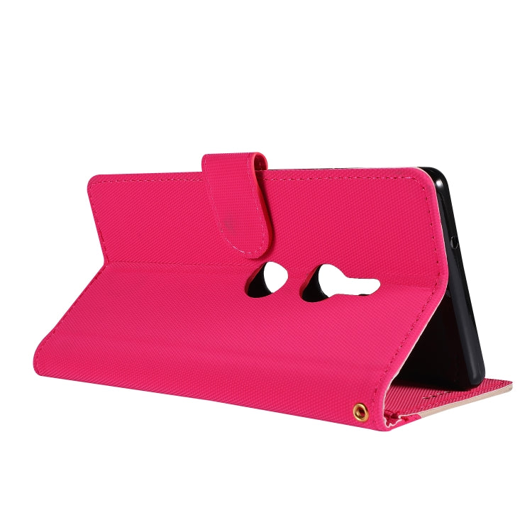 Fabric Stitching Embroidery Horizontal Flip Leather Case With Holder & Card Slots & Wallet for Sony Xperia Z2