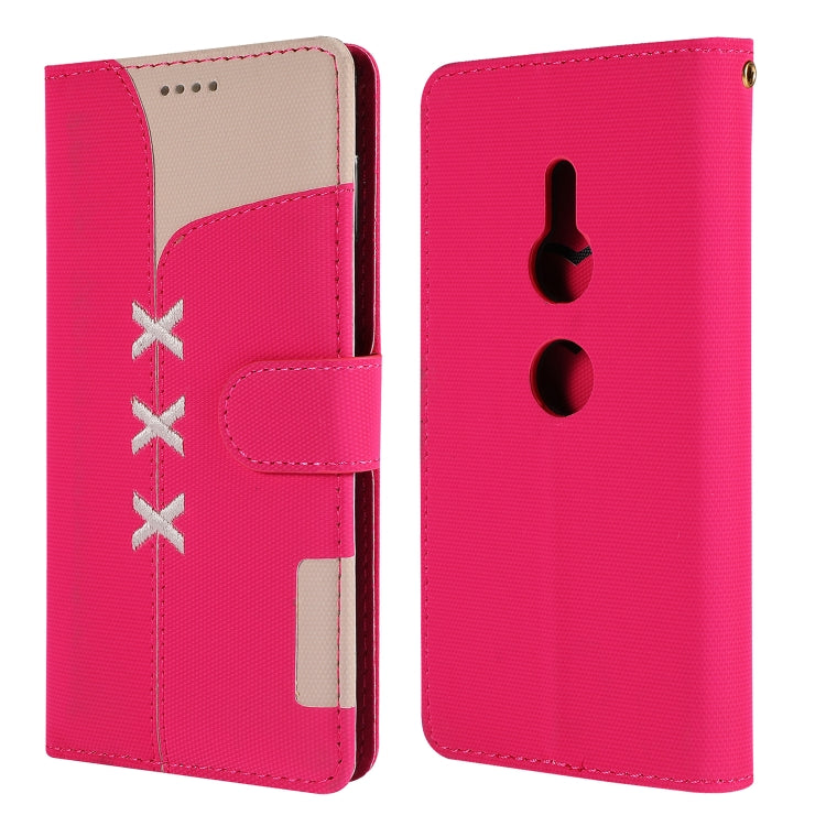 Fabric Stitching Embroidery Horizontal Flip Leather Case With Holder & Card Slots & Wallet for Sony Xperia Z2